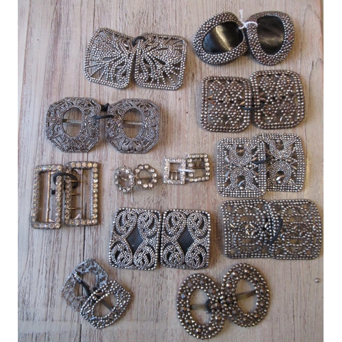 1074 - Twelve pairs of antique cut steel shoe buckles