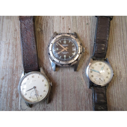 1080 - Three various gentlemen's wristwatches by Rotary, Cardinal and Cyma (at fault)