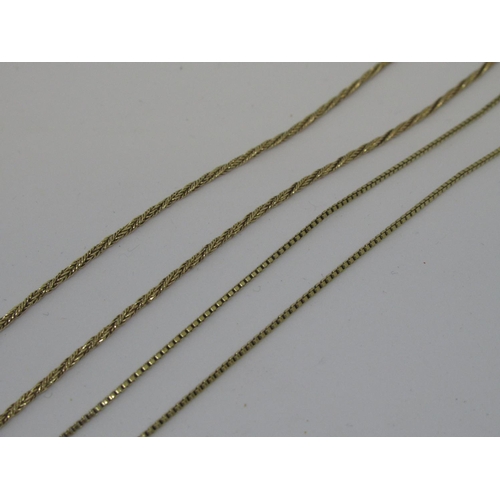 1118 - 14ct Gold neck chain together with a gold plated neck chain