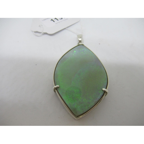 1137 - Large Australian opal in silver pendant mount, approximately 60mm x 40mm