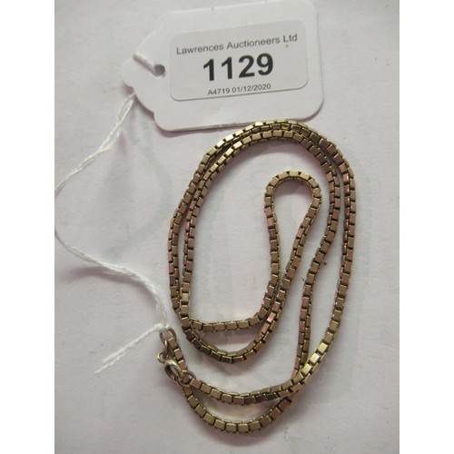 1129 - 9ct Gold box link neck chain