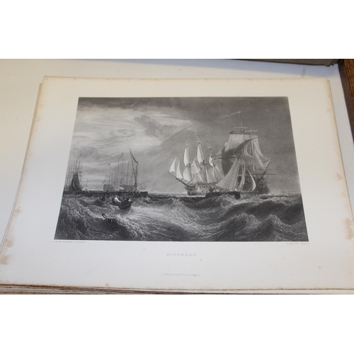 647 - Collection of approximately eighty unframed black and white engravings after Turner, varying sizes, ... 