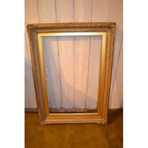 658 - Large rectangular gilt composition picture frame, 36.5ins x 24.25ins rebate, together with five othe... 