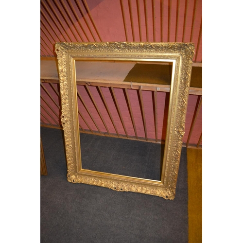 659 - Good quality modern rectangular gilt swept picture frame, 40ins x 30ins rebate, together with four o... 