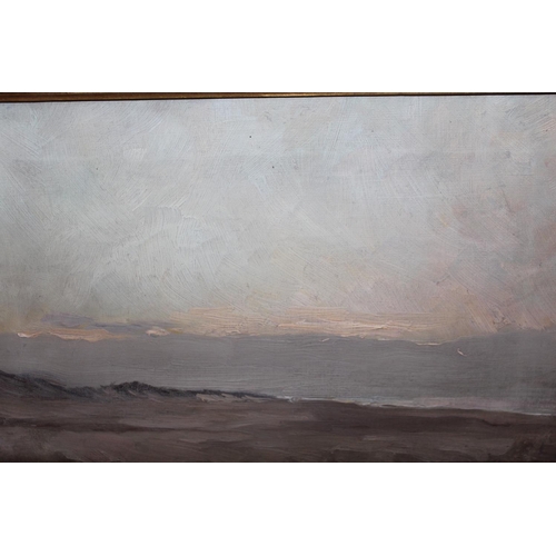 670 - Oil on canvas, landscape and sky study, bearing label verso ' Nathaniel Hone R.H.A. ', 10ins x 16ins