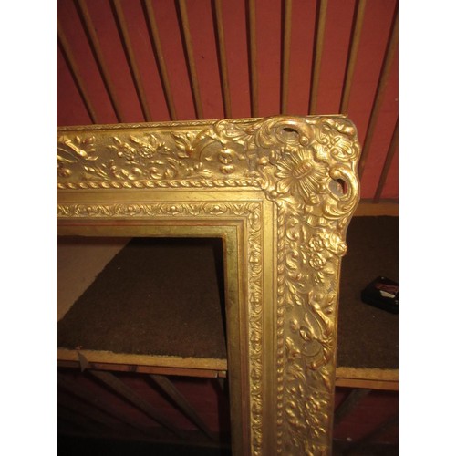 659 - Good quality modern rectangular gilt swept picture frame, 40ins x 30ins rebate, together with four o... 