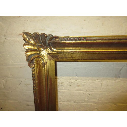 659 - Good quality modern rectangular gilt swept picture frame, 40ins x 30ins rebate, together with four o... 