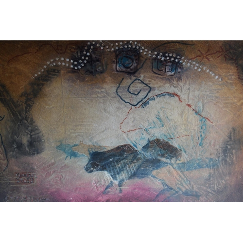 1141 - David Dodsworth, 20th Century signed Limited Edition colour print in the style of a cave painting, t... 