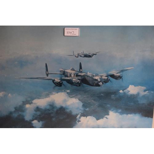 1142 - Group of four Robert Taylor colour prints with various pilot signatures including Sir Douglas Bader,... 