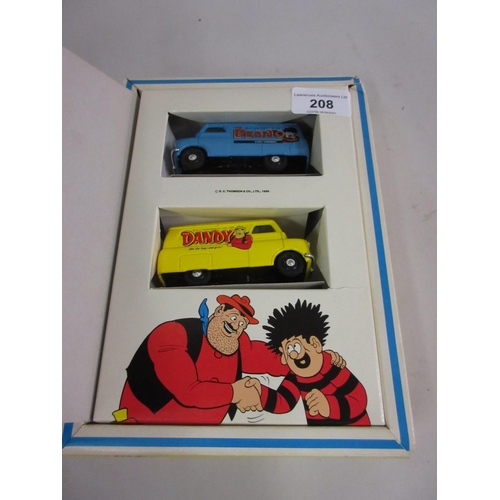 208 - Corgi Dandy / Beano Special Edition Bedford van two model set, in original box, 1989