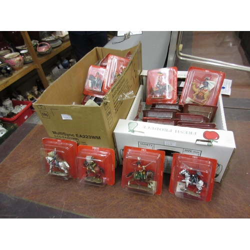 268 - Large quantity of Del Prado diecast metal soldiers on horseback, in original blister packs