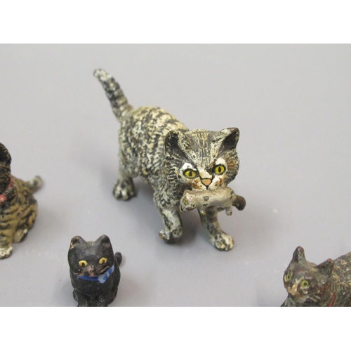 290 - Four various miniature Austrian cold painted bronze figures of cats