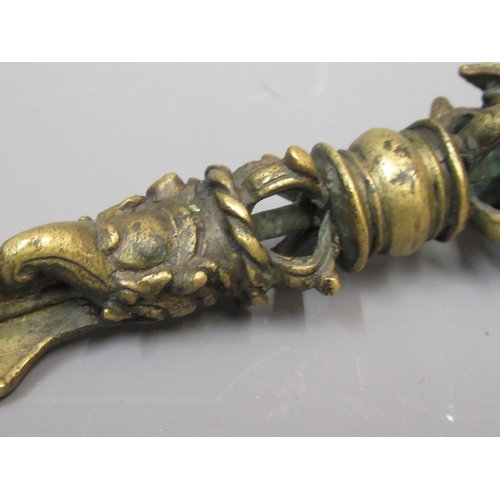 297 - Tibetan bronze phurbu, 9ins long