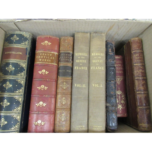 332 - Eight volumes including Ruskin's ' Harbours of England ', George Eliot, Felix Holt ' Memoirs of Old ... 