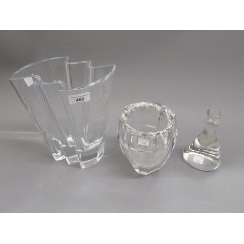 462 - Kosta Art Glass vase, Rosenthal Classic vase and a Sevres Art Glass candlestick