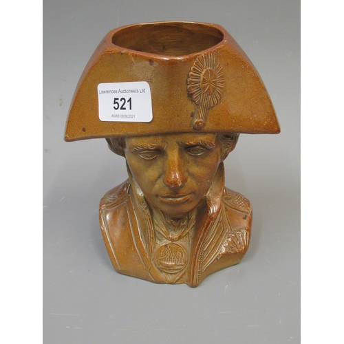 521 - 19th Century Doulton & Watts Lambeth pottery stoneware Admiral Lord Nelson character jug, 6ins high