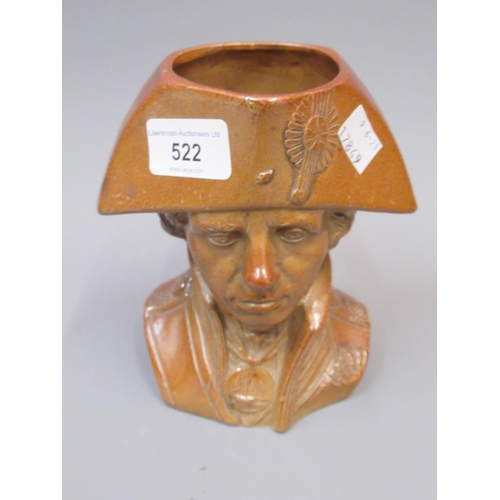 522 - 19th Century Doulton & Watts Lambeth pottery Admiral Lord Nelson character jug, 6.25ins high