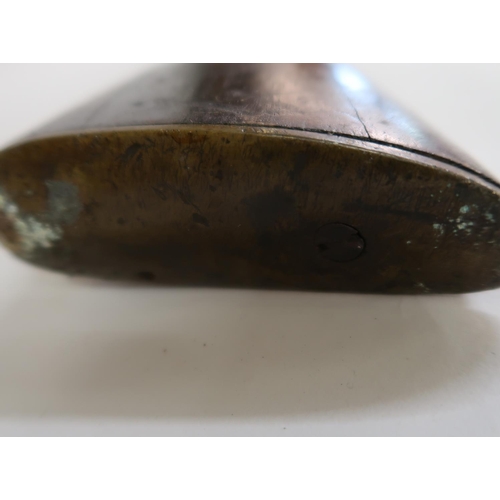 87 - Antique flintlock rifle (converted to percussion cap) having ramrod, brass mounts and mahogany stock... 