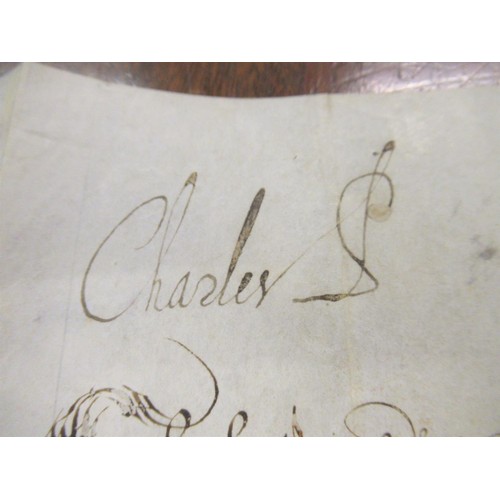 157 - Charles P (later Charles I), single page manuscript document on vellum dated 25th July, 1622 (a few ... 