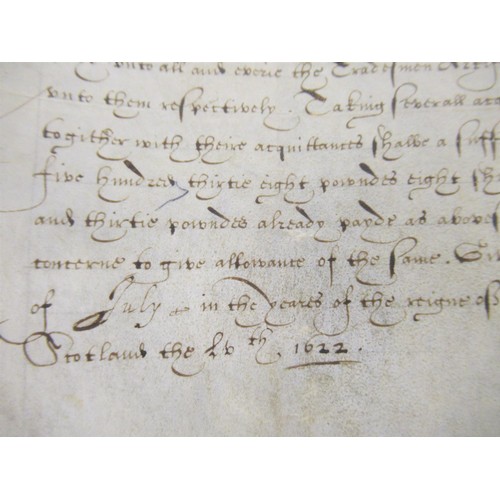 157 - Charles P (later Charles I), single page manuscript document on vellum dated 25th July, 1622 (a few ... 