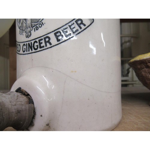 450 - Stoneware Mellersh & Neale Ltd. Reigate Brewery ginger beer dispenser (at fault)