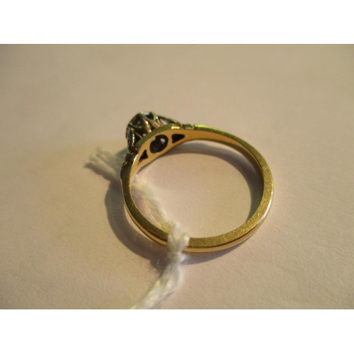 716 - 18ct Yellow gold diamond solitaire ring