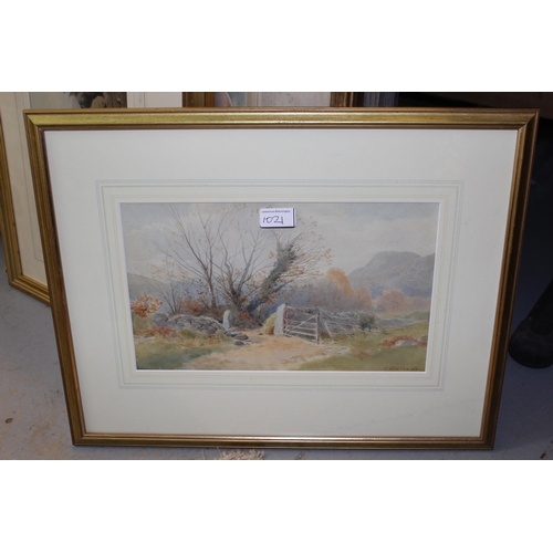 1021 - F. Boisseree, pair of watercolour landscapes, one with stream and the other with farm gate, both sig... 