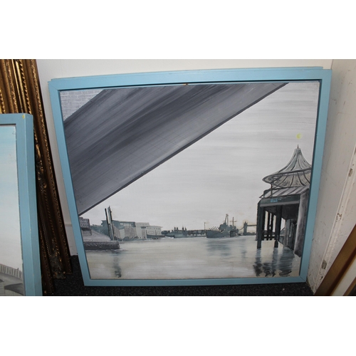 1045 - H. Parker, set of four 20th Century oil on canvas applied to board, various views on the River Thame... 