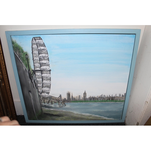 1045 - H. Parker, set of four 20th Century oil on canvas applied to board, various views on the River Thame... 