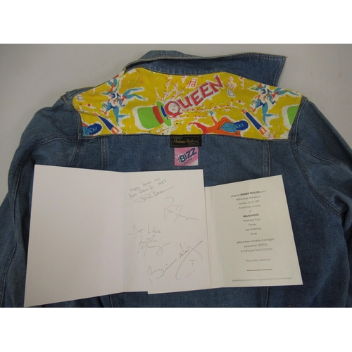 152 - Queen, ' Kind of Magic ' denim tour jacket together with a small quantity of ephemera including a si... 