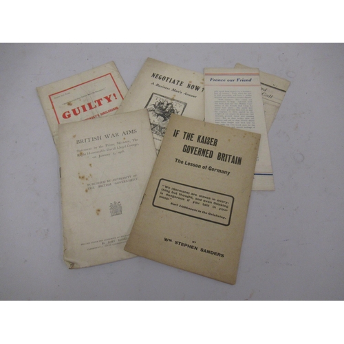 308 - Small quantity of World War I printed propaganda leaflets