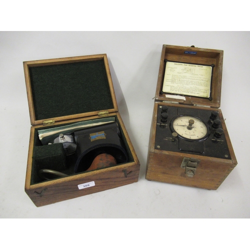 309 - ' Syn clock ' oak cased meter, together with a cased of Baird & Tatlock stroboscope