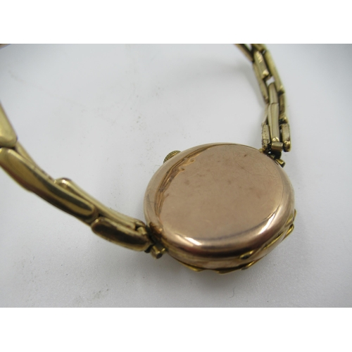 899 - Ladies 9ct gold cased Vertex wristwatch on a 9ct gold bracelet, together with another 9ct gold cased... 