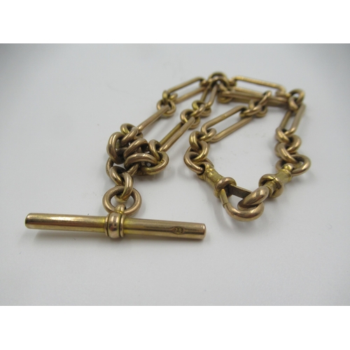 900 - 9ct Gold alternating chain link Albert watch chain