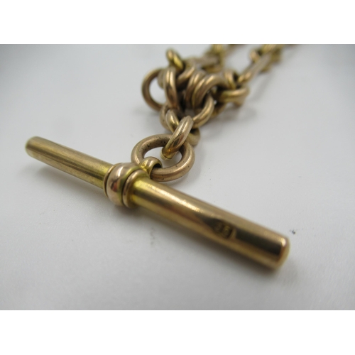 900 - 9ct Gold alternating chain link Albert watch chain