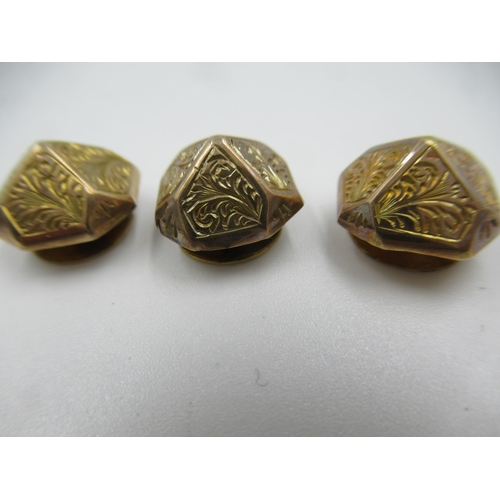 967 - Cased set of three 19th Century dress studs