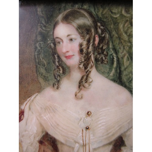 1062 - Attributed to Charles Ross, 19th Century watercolour miniature, portrait of a lady, inscribed verso ... 