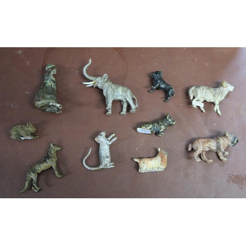 270 - Collection of sixteen various miniature Austrian cold painted bronze and metal figures of animals