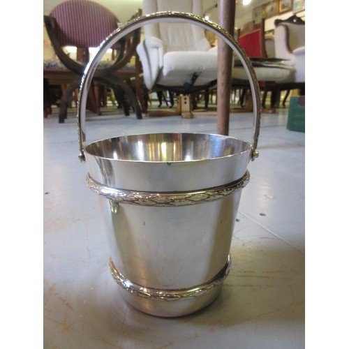 809 - Silver plated ice bucket and basket, together with a quantity of other plated items including flatwa... 