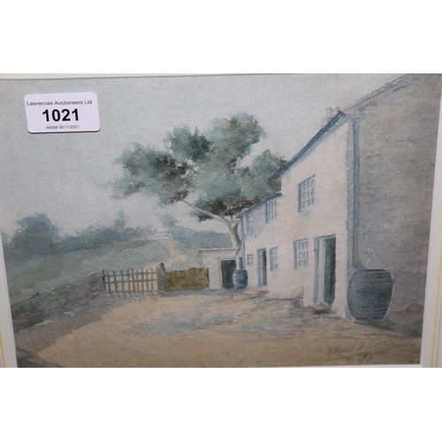 1021 - F. Boisseree, pair of watercolour landscapes, one with stream and the other with farm gate, both sig... 