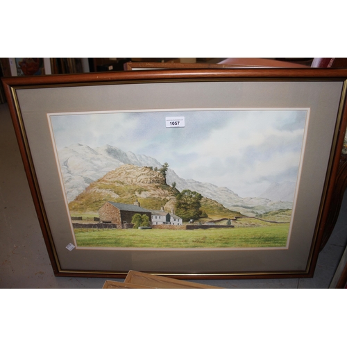 1057 - 20th Century oil on board, extensive Alpine river landscape, signed Chapman, 24ins x 48ins, gilt fra... 