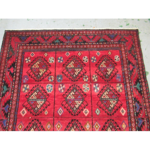 18 - Small Afghan prayer rug, 3ft 8ins x 2ft 8ins approximately