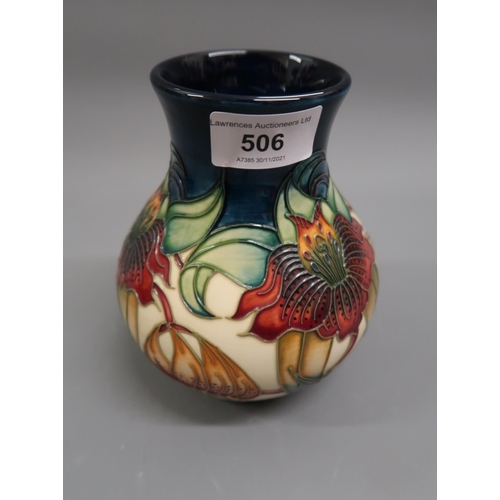 506 - Modern Moorcroft squat baluster vase decorated with Koi Carp, 2002, 4ins high (no box) together with... 