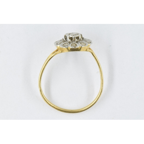 965 - Two 18ct yellow gold two stone diamond crossover rings, together with a diamond solitaire ring