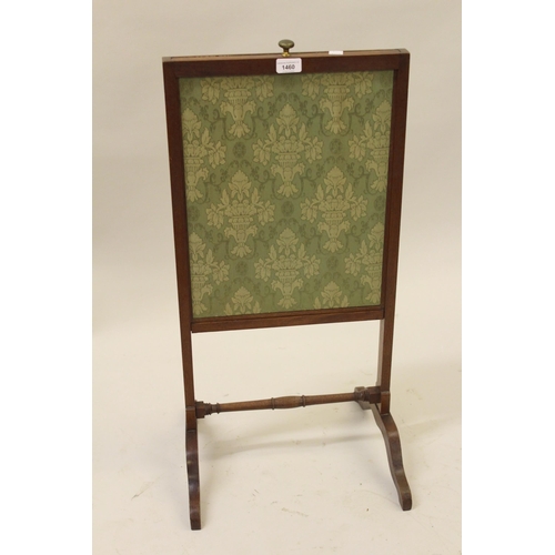 2445 - 19th Century mahogany firescreen with rising linen panel