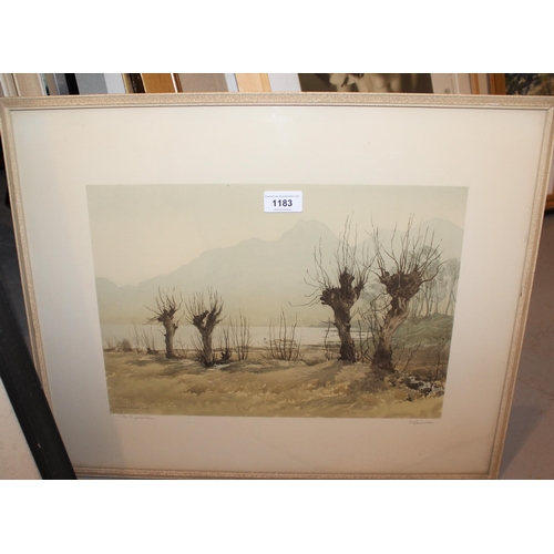 1183 - B. Eyre Walker, artist signed colour print, view of Langdale Tarn