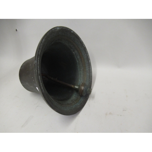 200 - 20th Century bronze bell with clapper, 8.5ins high x 8ins diameter