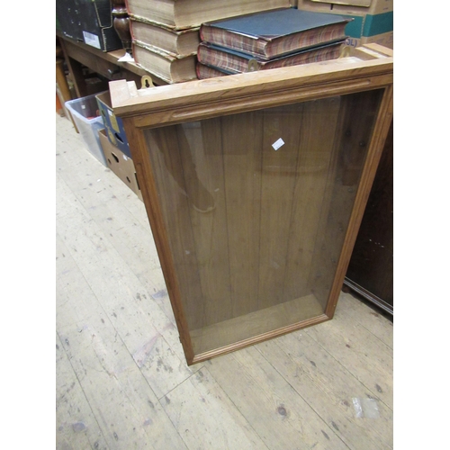 2036 - Oak and glazed hanging display cabinet, 33.5ins x 21ins