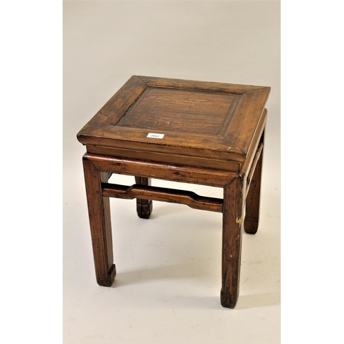 2047 - Early 20th Century Chinese square stained elm occasional table, 16ins square x 19ins high