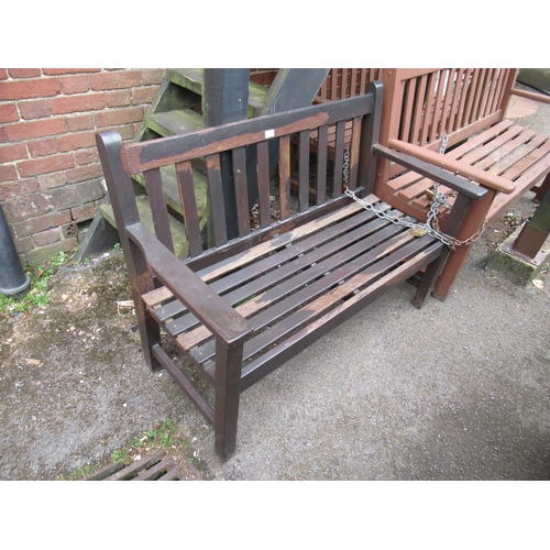 2056 - Barlow Tyrie, slatted teak garden bench, 47ins wide